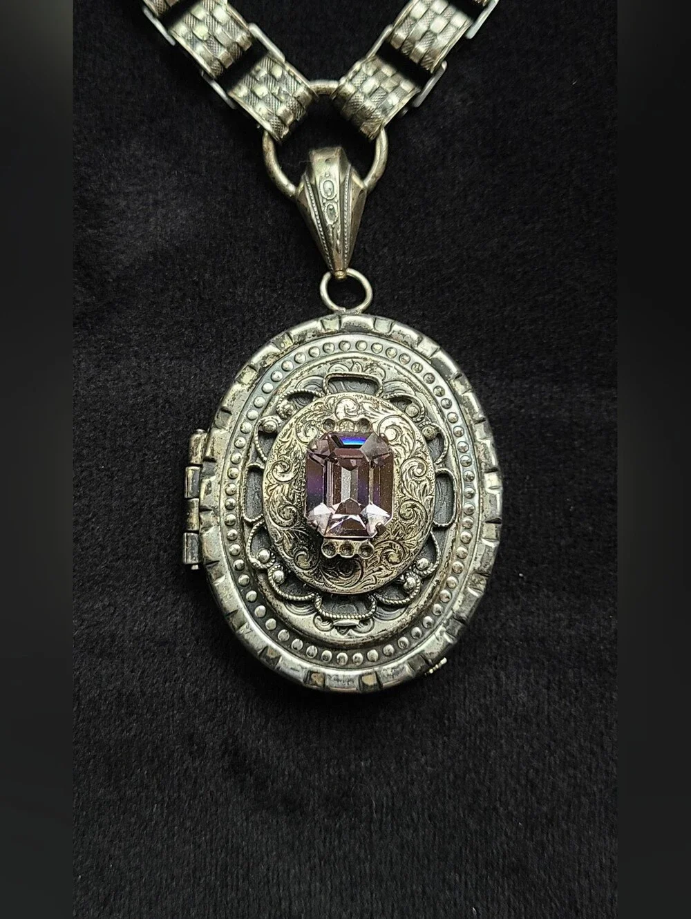Victorian Book Chain Locket Antique Necklace